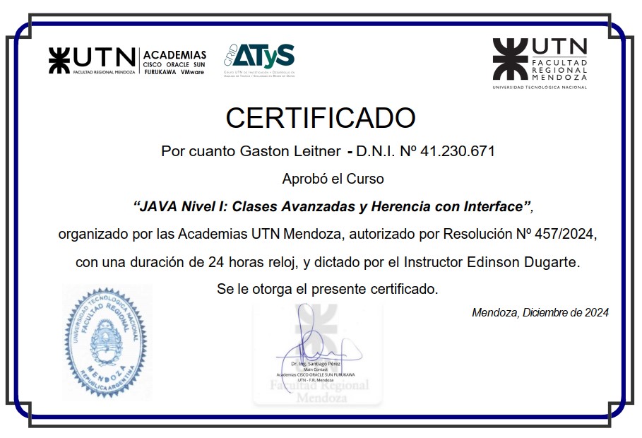 Certificado java 1